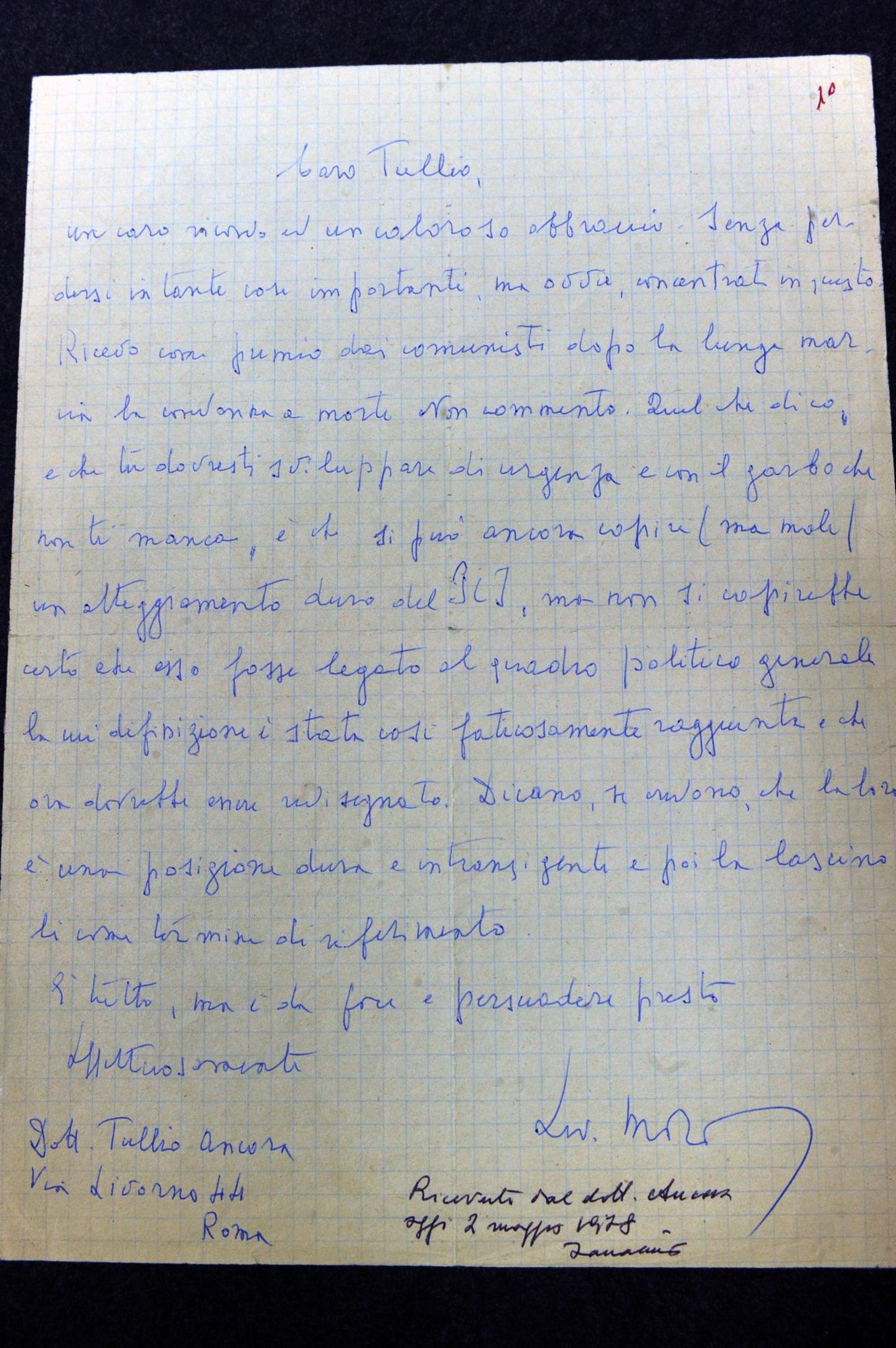 In Haft schreibt Aldo Moro Briefe und bittet um Verhandlungen In Haft schreibt Aldo Moro Briefe und bittet um Verhandlungen