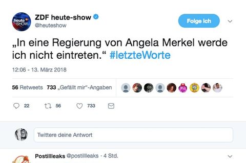 Ein abfotografierter Tweet der heute-show