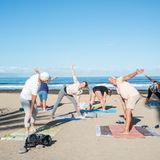 Ganz im Flow – erst mit den Graurücken die Muskeln stretchen ...