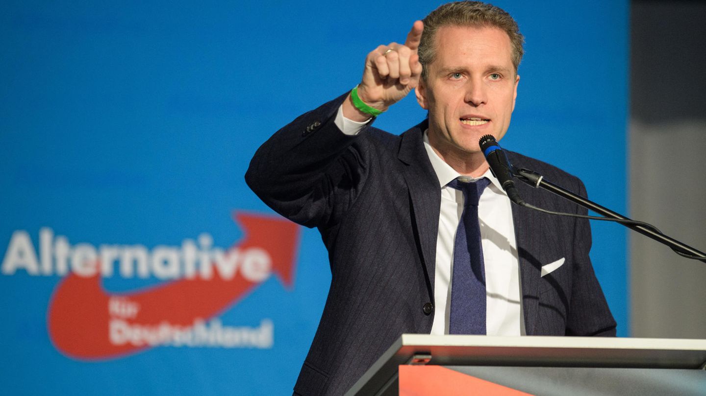 Petr Bystron hält eine Rede