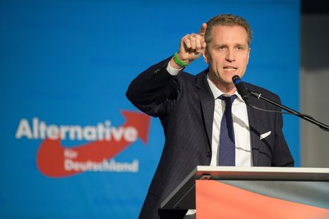 Petr Bystron hält eine Rede