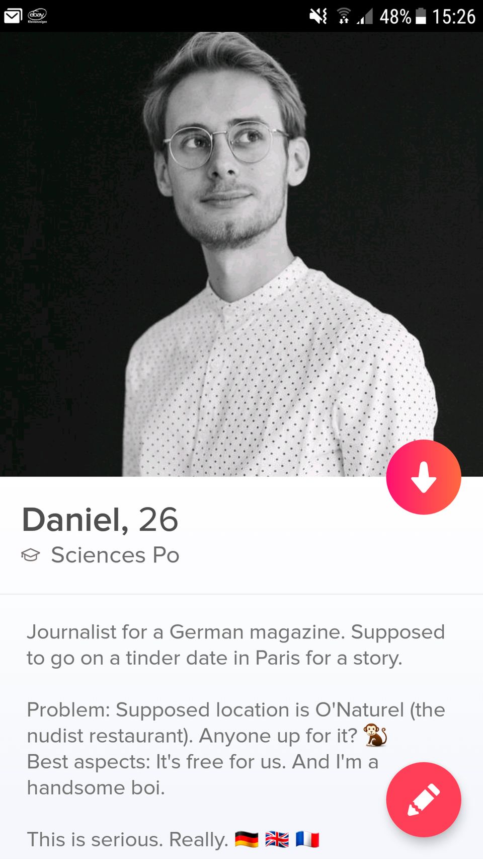 Daniel auf Tinder