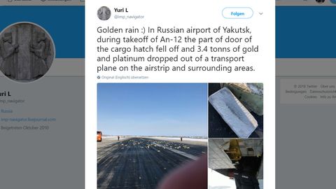 Flugzeugpanne in Russland: Goldregen in Sibirien: 172 Goldbarren plumpsen aus Frachtflugzeug