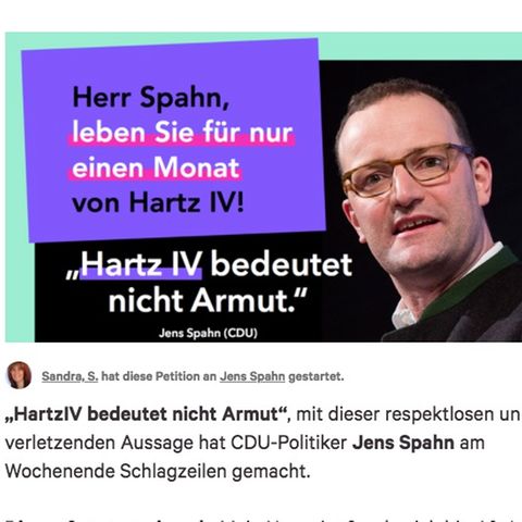 Screenshot der change.org-Petition zu Jens Spahn