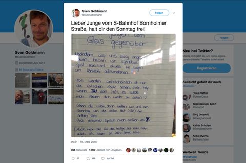 Screenshot vom Liebesbrief auf Twitter