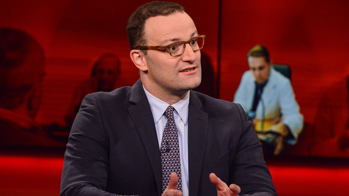 Gesundheitsminister Jens Spahn, CDU, am Montagabend in der ARD-Sendung "Hart aber fair"