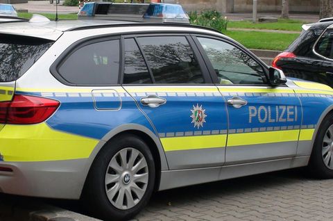 Ein Polizeiwagen aus Nordrhein-Westfalen