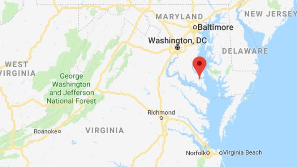 Great Mills liegt im US-Bundesstaat Maryland, hier ein Screenshot von Google Maps