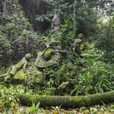 War es ein Brunnen oder ein Denkmal, auf dem sich die morbiden Engelchen fläzen? Teile ihrer Extremitäten sind abgefallen, dafür ist die Skulptur von Pflanzen überwuchert.