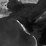 Der Bau der Brücke - 2016 aus dem All aufgenommen.