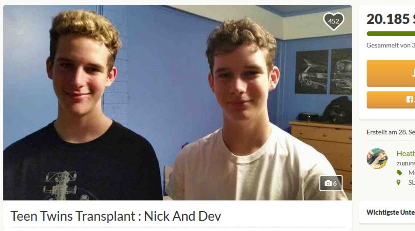 Go Fund Me-Page der Zwillinge: Freunde haben für die Familie Spenden gesammelt