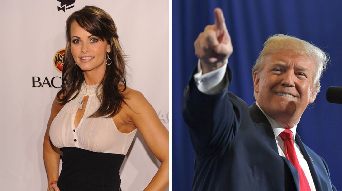 Das Playboy-Model Karen McDougal und US-Präsident Donald Trump