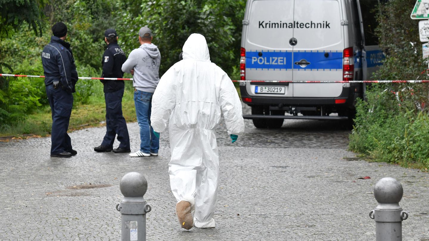 Berlin: Einsatzkräfte der Polizei und Kriminaltechniker im Tiergarten