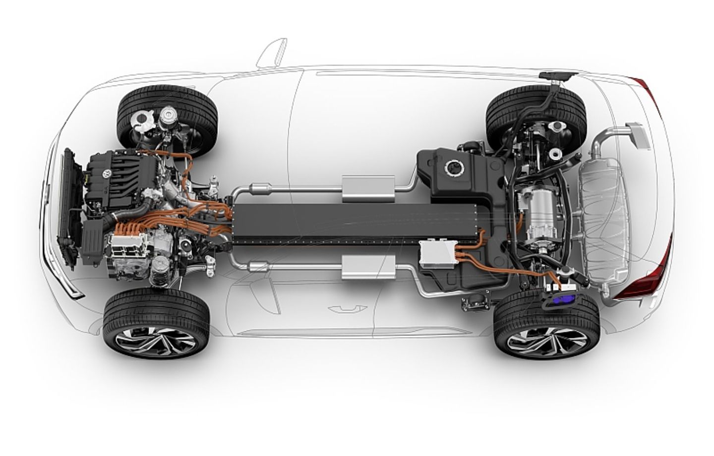 VW Atlas Cross Sport - die Hinterachse wird nur elektrisch angetrieben