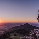 Bisingen in Baden-Würtemberg: Blick auf die Burg Hohenzollern, dem ehemaligen Stammsitz des deutschen Kaiserhauses der Hohenzollern.