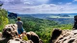 Blick auf das Elbsandsteingebirge in Sachsen.