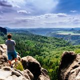 Blick auf das Elbsandsteingebirge in Sachsen.