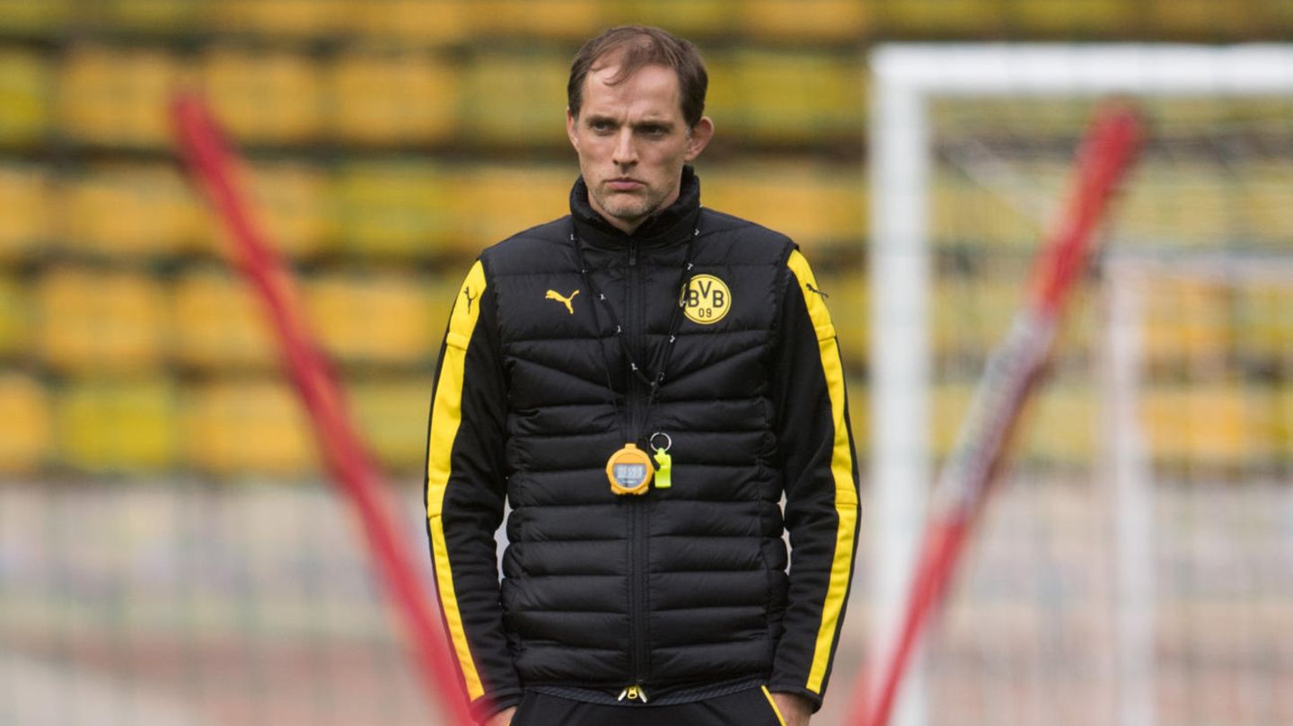 Thomas Tuchel im BVB-Dress auf dem Trainingsplatz