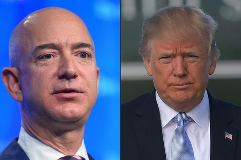 Combo: Amazon Chef Jeff Bezos und US-Präsident Donald Trump