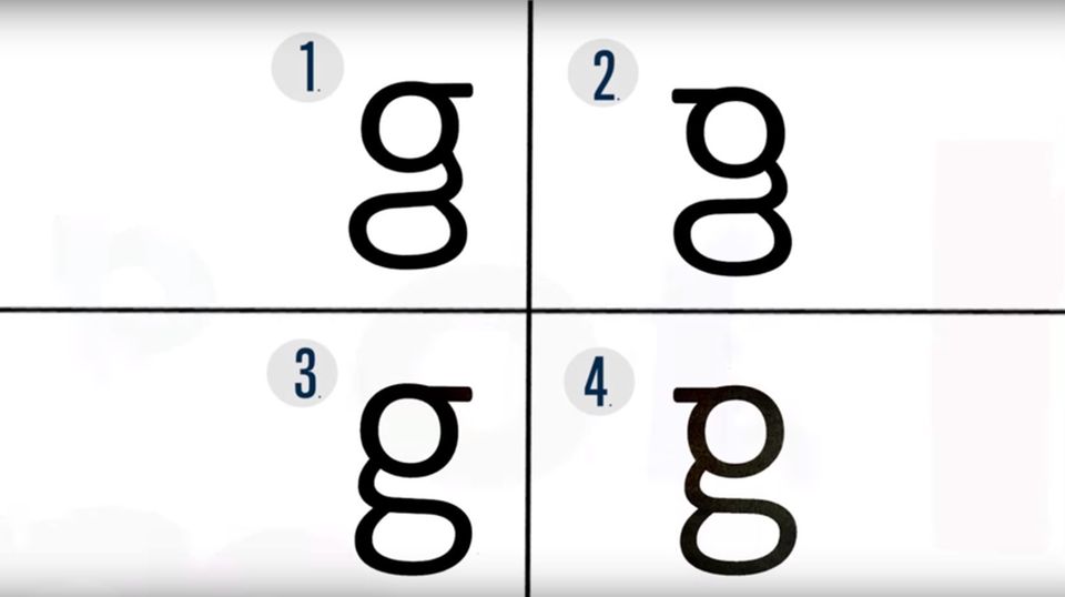 Wissen Sie, welche dieser Schreibweisen des kleinen "g" korrekt ist?