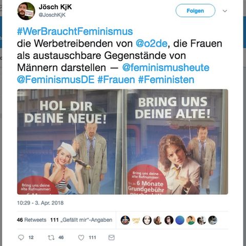 Foto der zweiteiligen O2-Werbung