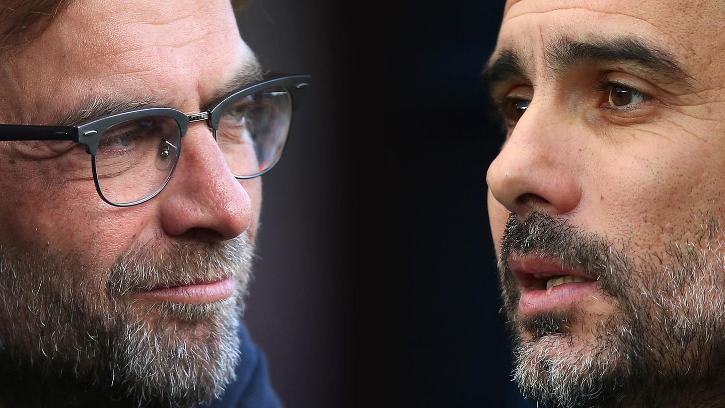 Liverpool-Coach Jürgen Klopp (l.) und sein Kollege von Manchester City, Pep Guardiola, kennen sich bereits aus der Bundesliga