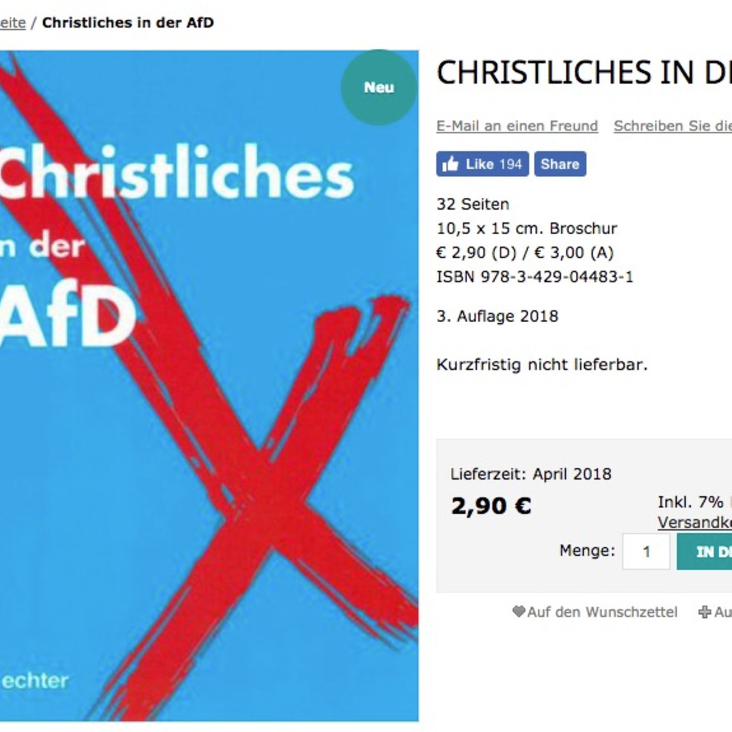 AfD: Wieso ein Buch über die christlichen Werte der Partei ziemlich lustig  ist