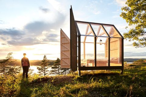 Nah an der Natur: Die transparenten Hütten stehen auf einer einsamen Insel in Westschweden und sind nur mit einer Bootsfahrt zu erreichen.
