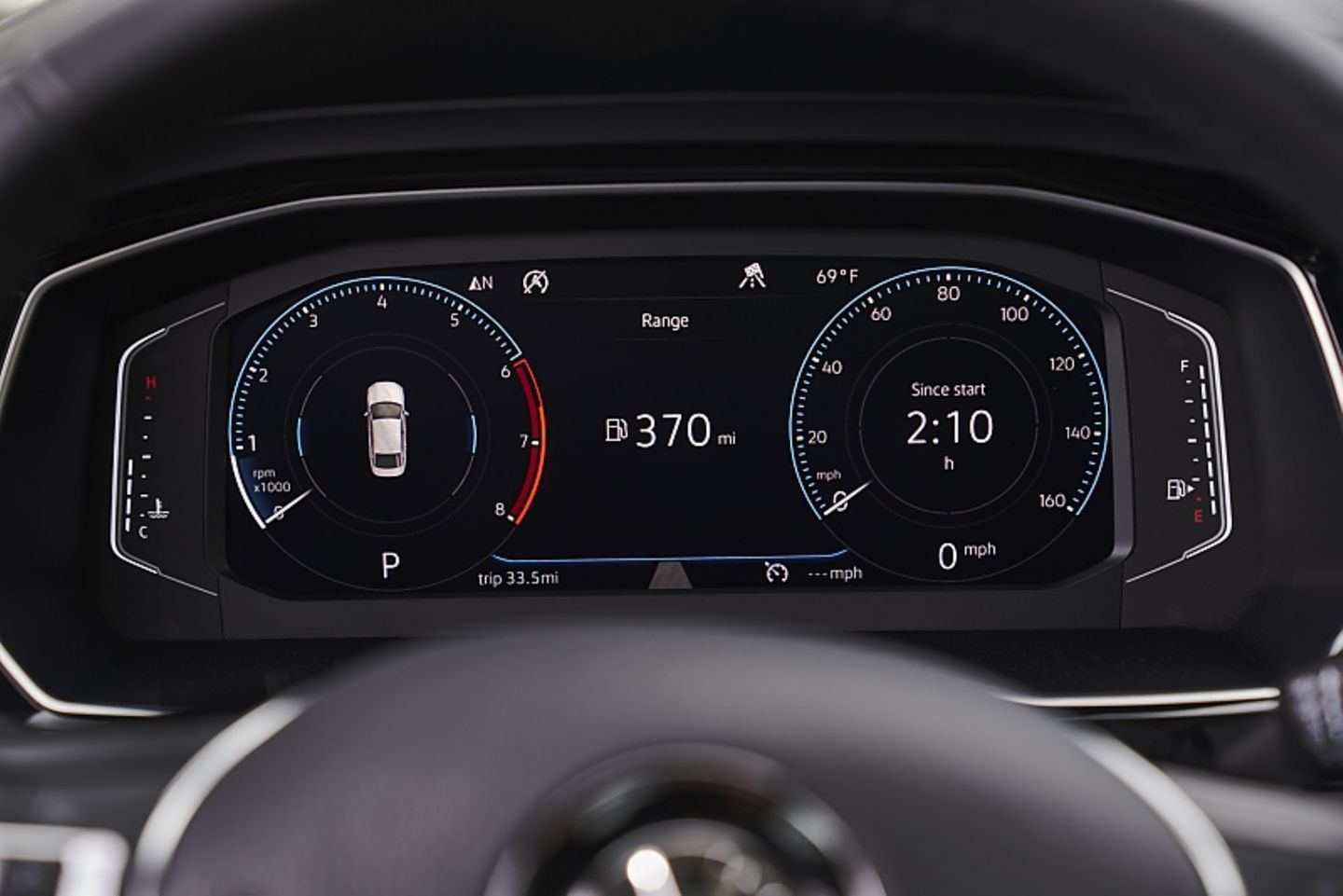 VW Jetta 1.4 TSI 2019 USA - das Cockpit ist auf Wunsch animiert