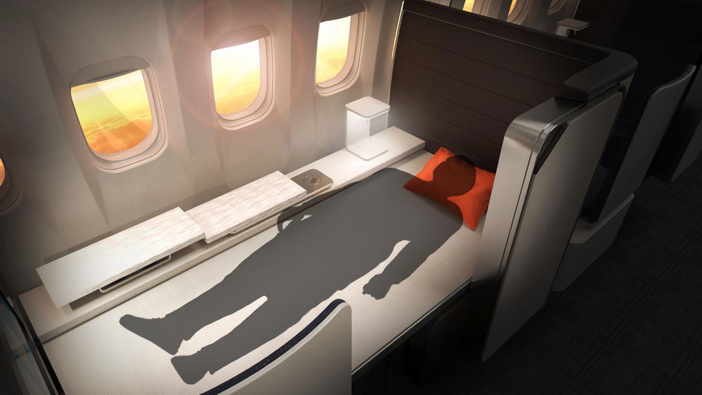 Kategorie: Passagierkomfort-Hardware  Auch in dieser Kategorie hat Rockwell Collins mit einem kreativen Konzept gesiegt. Das "Valkyrie Bed" für eine gehobene Business Class besteht aus einem Sitz, der sich in ein Bett verwandeln lässt: Im Vergleich zu herkömmlichen Produkten lässt sich eine Rollmatratze bei Bedarf aus der Seitenverkleidung über die Sitzfläche ziehen. 