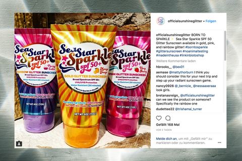 Neuer Festival-Trend?: Der Traum aller Einhorn-Fans: Es gibt jetzt Sonnencreme, die glitzert
