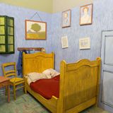 Im Museum steht ein nachgebautes Schlafzimmer von Van Gogh