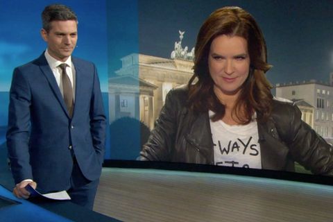 Neue Folge von "Verstehen Sie Spaß?": Hier nimmt Katarina Witt "Tagesthemen"-Moderator Ingo Zamperoni auf den Arm