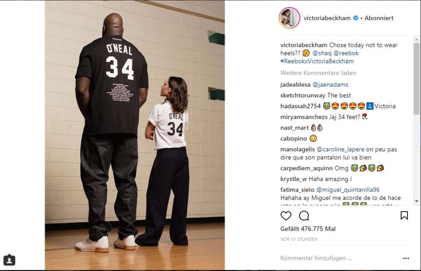Victoria Beckham Shaquille O'Neal