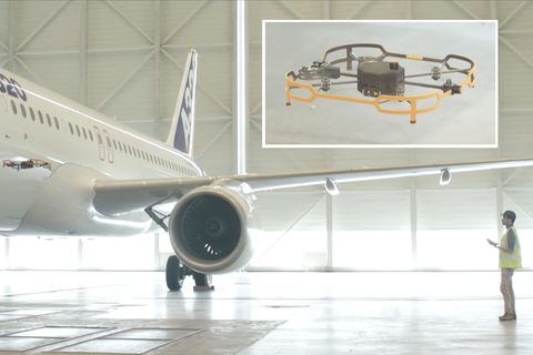 Drohnen zur Inspektion: So futuristisch werden neuerdings Flugzeuge gewartet
