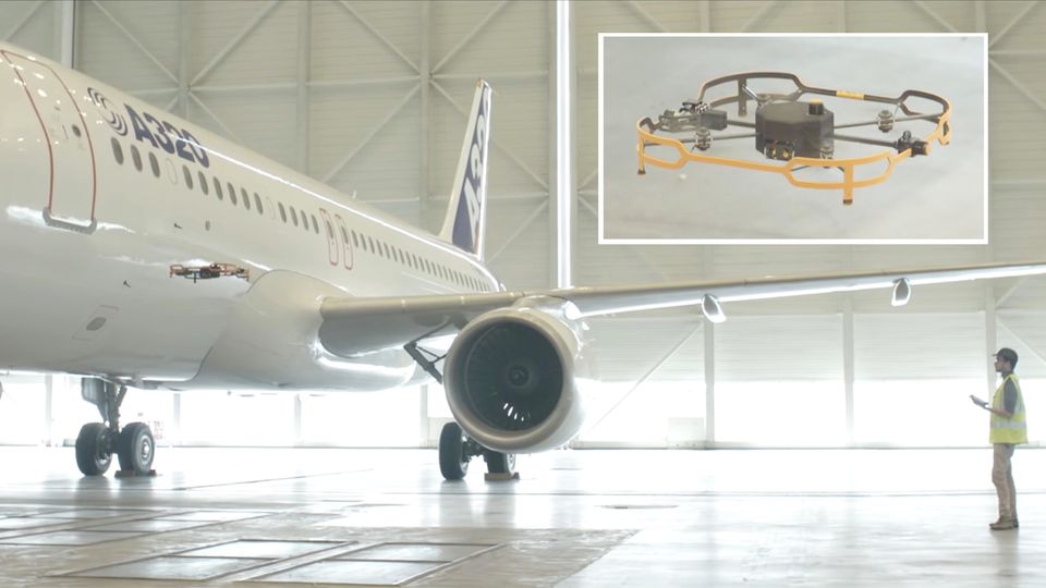 Drohnen zur Inspektion: So futuristisch werden neuerdings Flugzeuge gewartet