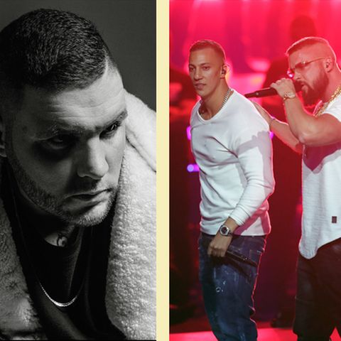 Die Rapper Fler, Farid Bang und Kollegah und Campino auf einem Bild