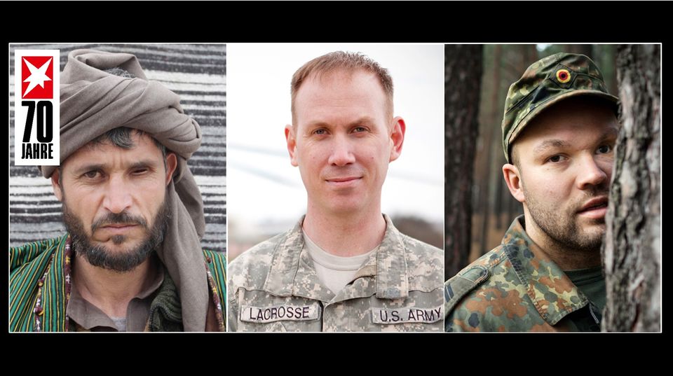 Ihr eigentlicher Krieg begann erst nach dem Gefecht am Karfreitag 2010: Taliban-Kommandant Habib (l.), US-Pilot Jason LaCrosse und Bundeswehrsoldat Maik Mutschke