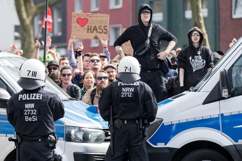 Dortmund Linke Demonstranten in Dortmund