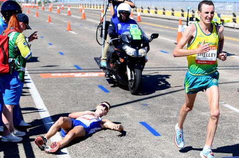 Der Läufer Schotte Callum ist bei den Commonwealth Games kurz vor dem Ziel zusammengebrochen