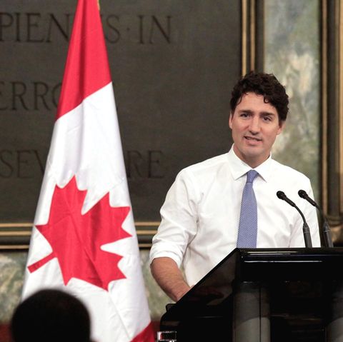 Kanadas Premierminister Justin Trudeau bei einer Rede in Kubas Hauptstadt Havana (Archivbild)