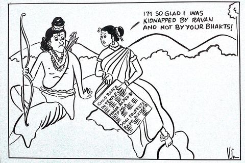 Die Karikatur der Journalistin Swathi Vadlamudi löst in Indien eine kontroverse Debatte aus