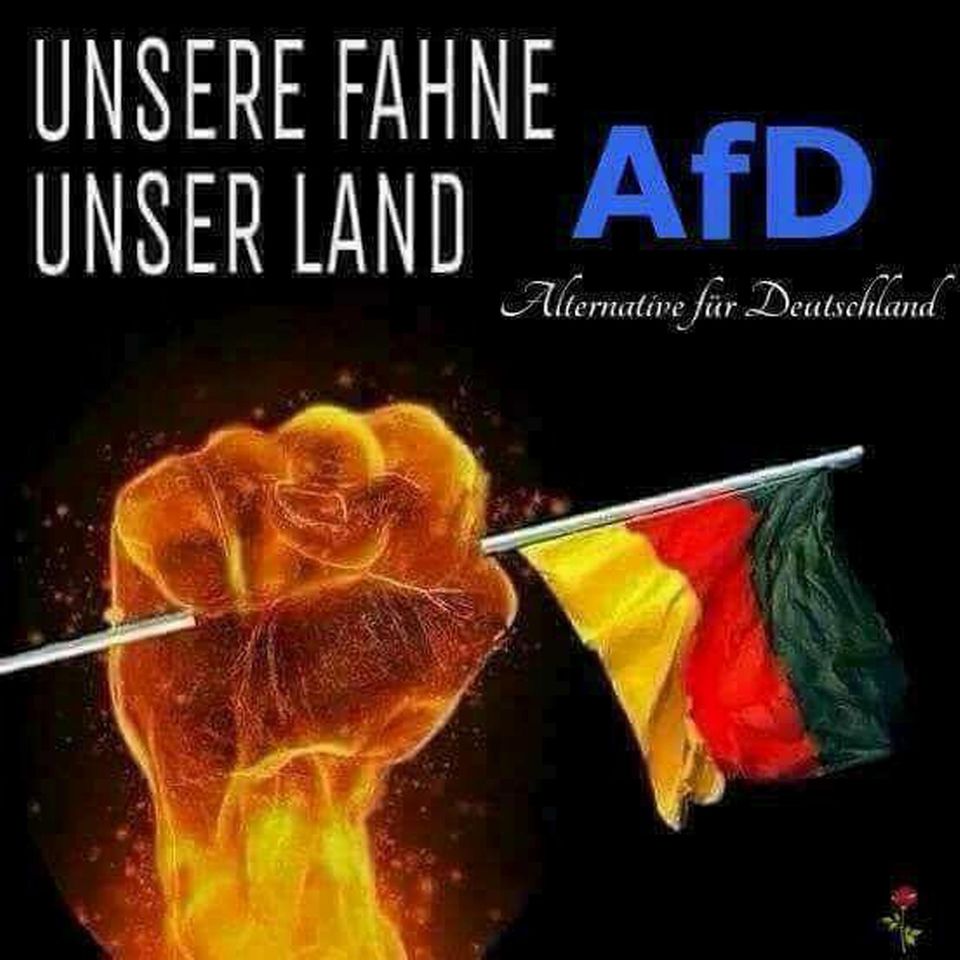 Rechtes Gedankengut: 30. 3. 2018, 11.24 Uhr: ein AfD-Plakat, selbst gebastelt, ohne Parteilogo, dafür mit Riesenfaust-Ästhetik. Der Ton passt aber. Zuletzt forderte die Partei: "Hol dir dein Land zurück!" 30. 3. 2018, 11.24 Uhr: ein AfD-Plakat, selbst gebastelt, ohne Parteilogo, dafür mit Riesenfaust-Ästhetik. Der Ton passt aber. Zuletzt forderte die Partei: "Hol dir dein Land zurück!"