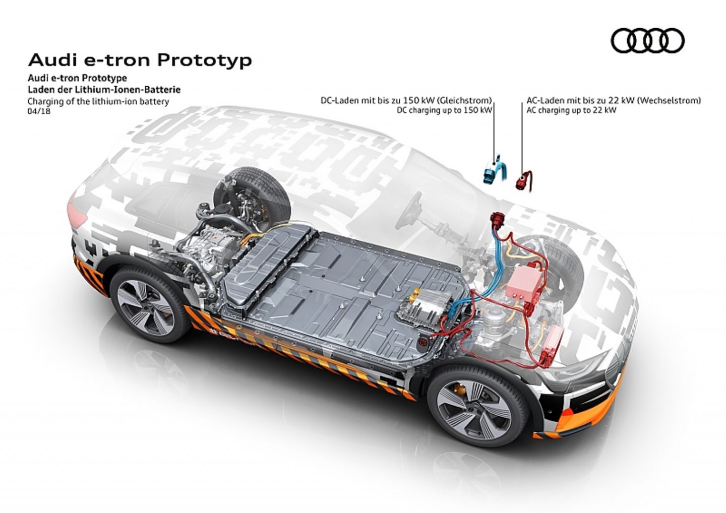 Der Audi e-tron kann auch mit 11 kW geladen werden