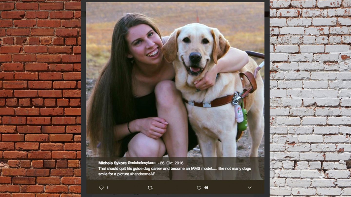Danielle und ihr Blindenhund Thai