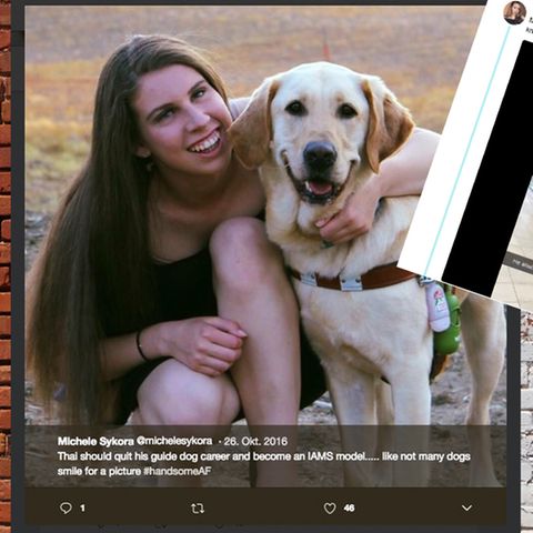 Danielle und ihr Blindenhund Thai
