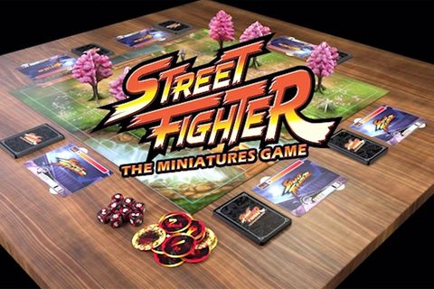 Videospiel "Street Fighter": Spielbrett aufgebaut auf einem Tisch