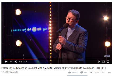 Der irische Priester Ray Kelly während seines Auftritts bei "Britain's Got Talent"