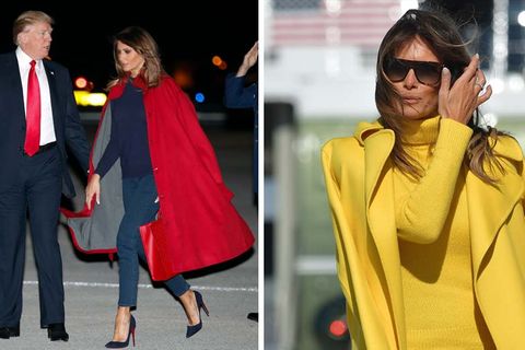 Melania Trump: Ihren Mantel trägt sie meist über der Schulter