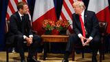 Donald Trump Emmanuel Macron Unterhaltung
